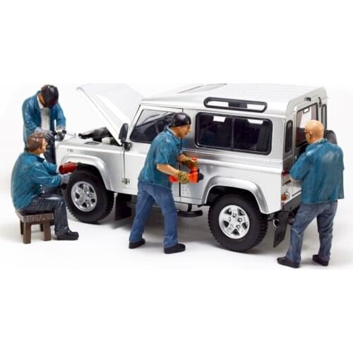 1/18 Scale Doll Model Repair Factory, Modification Shop, Scene Accessories, Mini Car Mechanic Resin Figure Collection Display