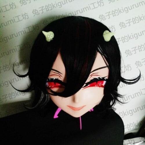 KM174)Top Quality Handmade Female Resin Cosplay Japanese Role Play Kijin Seija Kigurumi Mask Crossdresser Doll Transgender Mask
