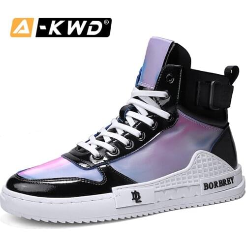 Hot Sale Hip Hop Shoes High Top Leather Sneakers Man Fashion Bassiriana Autumn Breathable Snickers Casual Colorful Sneakers Men
