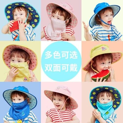Light shading girl and boy summer breathable sunshine big brim children cap