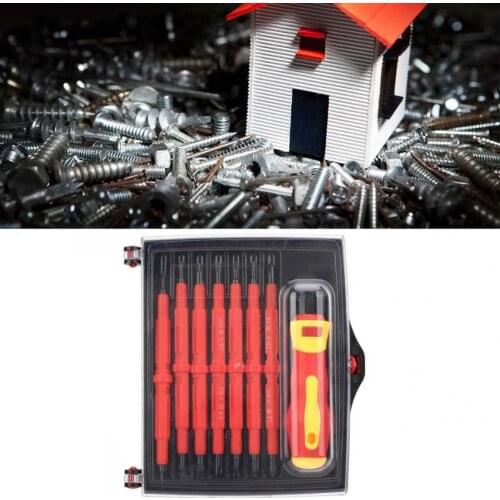 Screwdriver bit Tools set Electrician Insulating Handle Slotted/Cross/Star/U/Y Screwdriver and Magnetic Bit Set