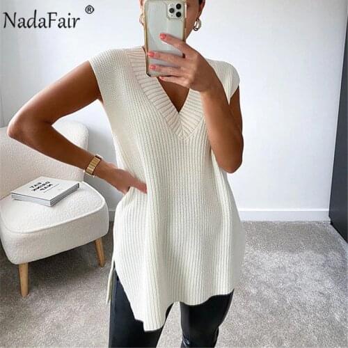 Nadafair Women's V-Neck Pullovers