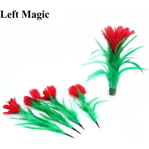 One Flower To Four Magic Tricks Feather Flowers Appearing Stage Magic Trick Magician Props Magic Toy Accessory Comedy