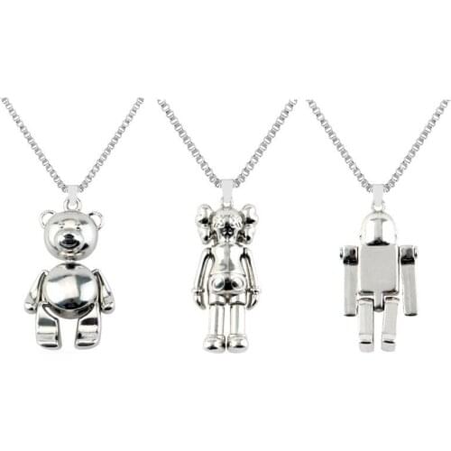 Vingate Titanium Steel Skull Robot Pendant Necklace Men Metal Pendant Hip Hop Necklace Boys Fashion Punk Jewelry Wholesale