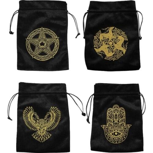 Pentagram Velvet Tarot Card Storage Bag Board Game Card Mini Drawstring Package Board Game Tarot Drawstring Storage Bag
