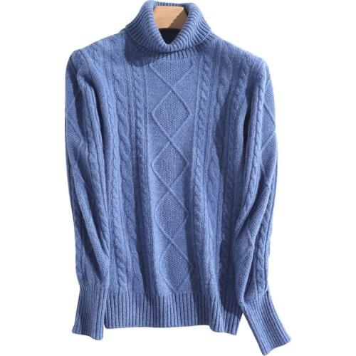 Turtleneck Vintage Sweaters for Women Cable Soft Female Long Sleeve Knit Jumper Autumn Winter Warm Merino Wool Cashmere Sweater