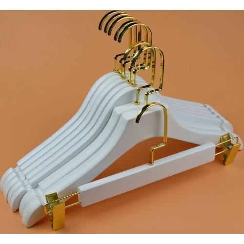 Sainwin 10pcs/lot 40cm Solid Wood clothes store white wood hangers household wooden hanger trackless hotel hanger 30pcs can LOGO