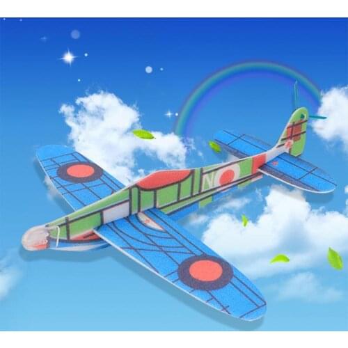 2019 DIY Airplane Toy Children Plane Model Outdoor Fun Toys Random Color New Hand Launch Throwing Glider Aircraft Vehicle Toys