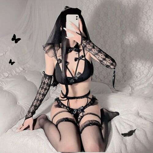 Wedding Dress Sexy Lingerie Cosplay Costumes Hot Bride White Black Maid Lesbian Temptation Porn Lace Cute Uniform For Women