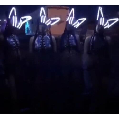 Led luminous cat ears bar gogo costumes reflective ds costume