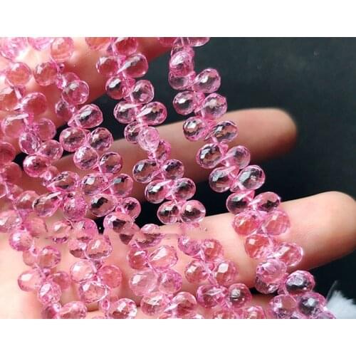 TOPAZ drop faceted 7-8mm bluepurple /pink 20cm for DIY jewelry making loose beadsFPPJ wholesale nature gemstone