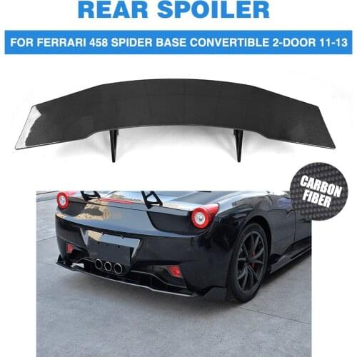 Carbon Fiber Rear Trunk High Spoiler Wing Boot Lip for Ferrari 458 Italia Spider Base Convertible 2-Door 2011 - 2013 Carbon