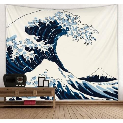 Wave tapestry art print tapestry Kanagawa giant wave wall hanging home decoration living room bedroom dormitory decoration