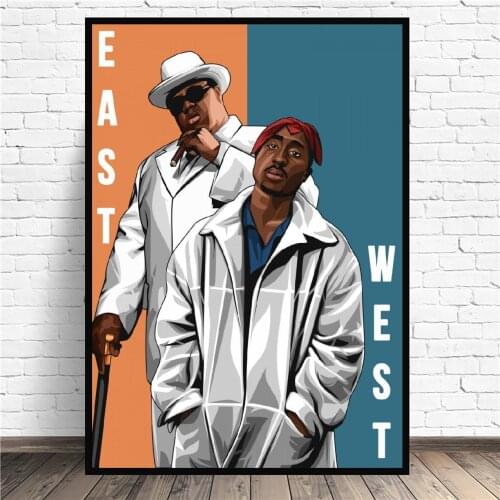 East and West King Music Rapper Canvas Wall Art Print Modern Poster Wall Pictures Living Room Decor