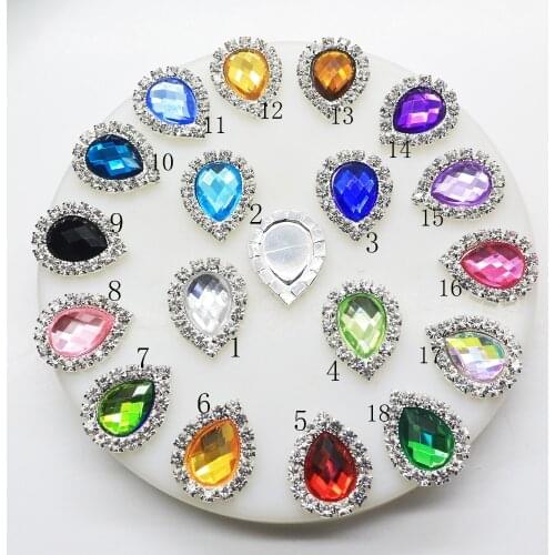 ZMASEY New Fashion Mix Color Buttons 10pcs/lot 17*21mm Water Drop Button DIY Handwork Initation Accessory Wedding Decoration