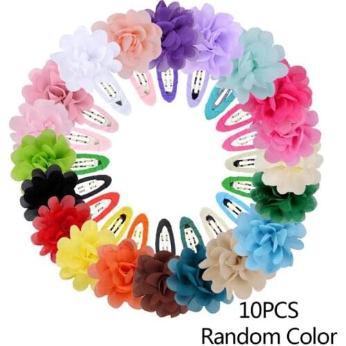 10 Pcs Baby Hair Chiffon Flower Clips Newborn Baby Hair Accessories Kids Clips Girls Barrettes Hair Hair Clips Mini