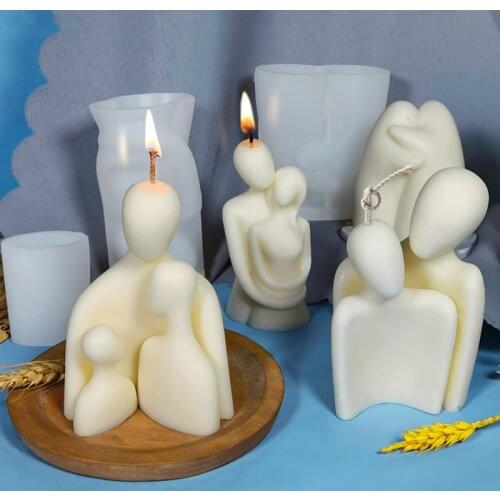 3D Portrait Candle Epoxy Resin Mold Hug Family Aromatherapy Plaster Silicone Mould DIY Crafts Ornaments Casting Tools