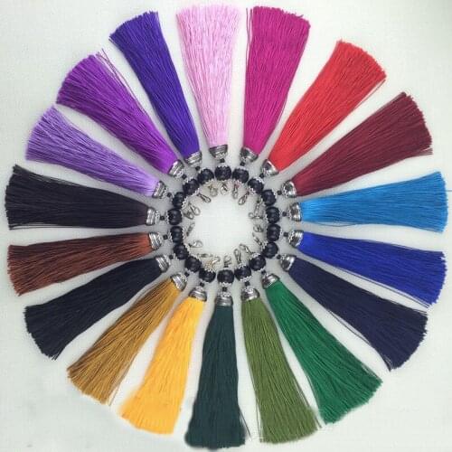 5pcs 150mm Mixed Polyester Alloy Bead Tassel Fringe Purl Macrame Pendant DIY Jewelry Accessories