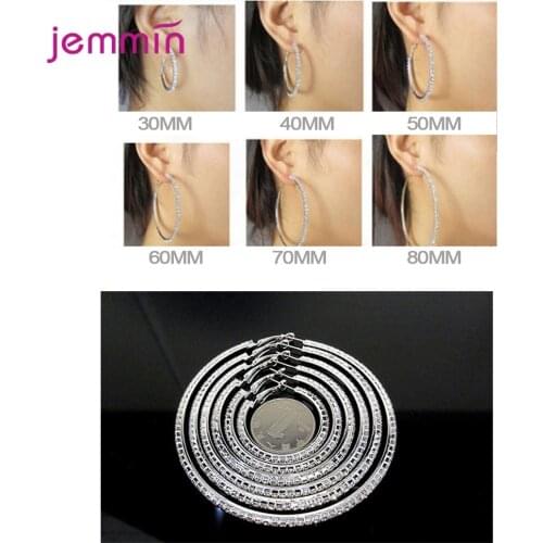 925 Sterling Silver Statement Crystal Earrings For Women Girls Party 4 Pairs Lots Wholesale Fashion Jewelry Wholesale
