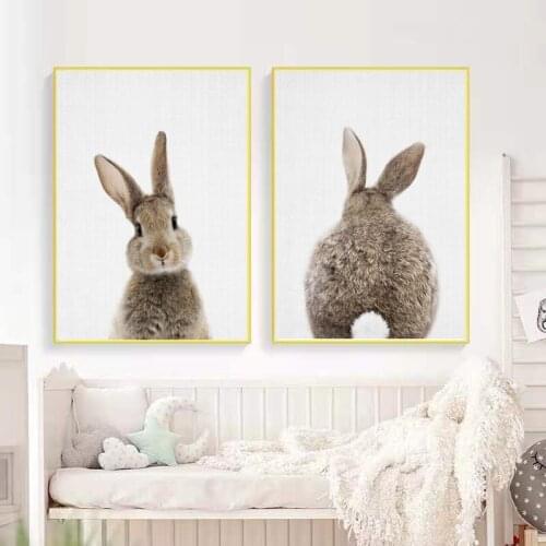 Nordic Living Room Decoration Painting Rabbit Cute Small Animal Childrens Room Wall Painting Bedroom Wall Painting