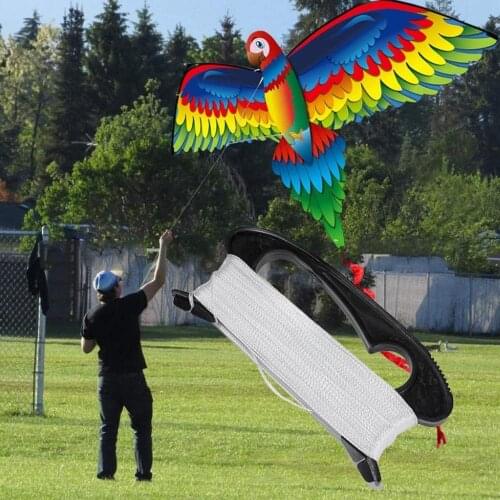 Kids Realistic Big 3D Parrot Kite Flying Game Outdoor Sport Toy with 100m Line