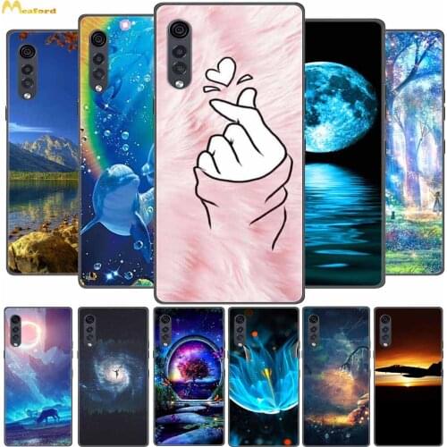 For LG Velvet 5G Case Soft Silicone Phone Cover For LG VELVET 2 PRO Cases Velvet 4G Funda Cute Butterfly Flower Cat Black TPU