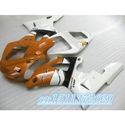 Dor-white orange YZFR1 98-99 YZF R1 1998-1999 98 99 YZF-R1 1998 1999 ABS full motorcycle fairing kit D