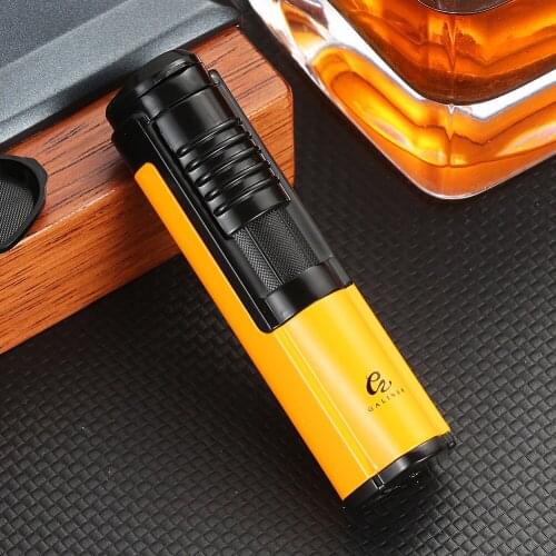 GALINER Metal Mini Cigar Lighter Portable Jet Gas Torch Lighters Smoking Lighting Tool Butane 1 Flame Lighter Cigar Accessories