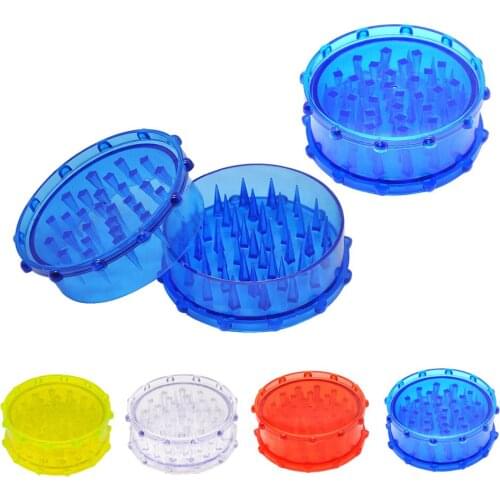 New household double-layer plastic cigarette grinder, acrylic sharp tooth tobacco grinder, spice grinder, crusher, herb drying