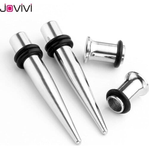 Jovivi Stainless Steel Ear Expander Punk Ear Gauge Taper Tunnel Plug Ear Expander Stretching Piercing Kit Body Piercing Jewelry
