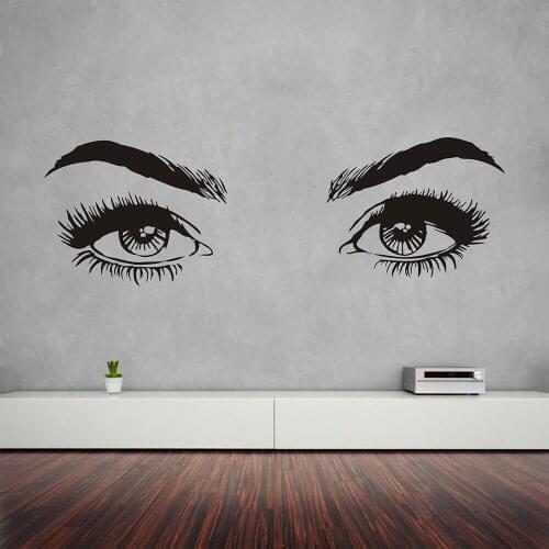 Beautiful Eyelashes Eye Vinyl Wall Sticker Wall Decor For Beauty Salon Decoration Art Wall Decals Wallpaper Vinyl Murals B547