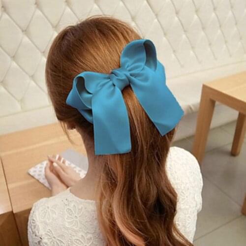 Oversized Bow Knot Hairgrips Bohemian Hair Bow Ties Hair Clips Girl Hair Accessories for Women Bowknot Hairpins Ponytail Holder