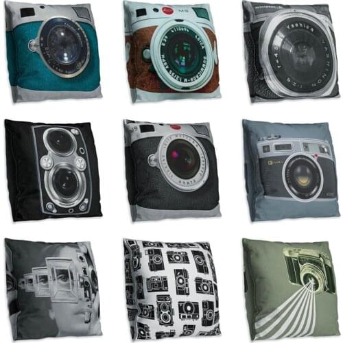 Square Decorative Pillows Camera Printed Cushion Cover for Sofa Car Throw Pillow Case Modern Home Decor Fashion Cushions Decor
