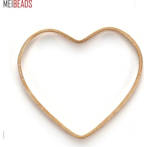 MEIBEADS Vintage Zinc Alloy Gold Color Heart Earring Charm For Bracelet & Necklace Jewelry Hand Making Accessories EY5095