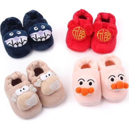 Fashion Newborn Baby Girl Shoes Soft Sole Trainers Toddler Plush Cartoon Tenies Crib Shoes for 1 Year Old Boys Infant Footwear