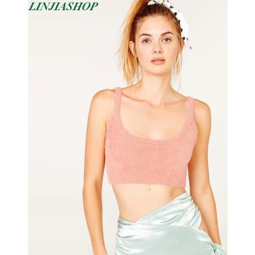 Fashion new arrivals For Love Lemons Front Top Flock artificial animal hair Vintage Stylish Solid Autumn Crop Top Women Vestidos