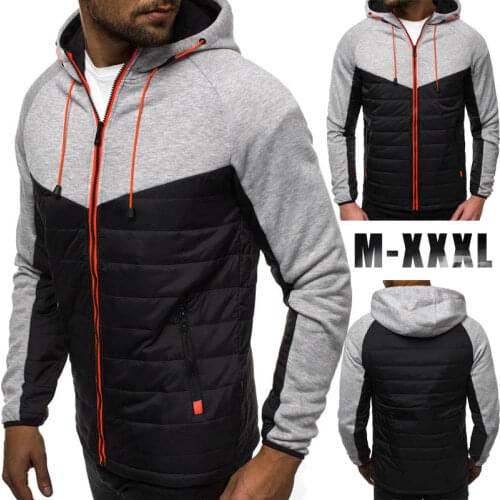 Plus Size 3XL Hoodie Men 2020 New Casual Zipper Hoodies Sweatshirt Men Slim Fit Full Sleeve Patchwork Hooded Cardigan Tracksuit