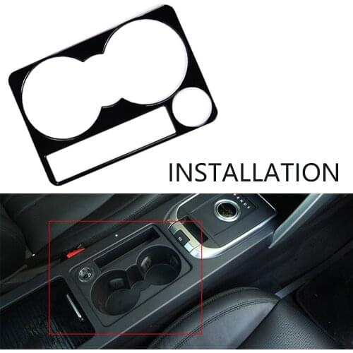 JEAZEA Black Console Water Cup Holder Frame Trim Sticker For Land Rover Discovery Sport 2015 2016 2017 2018 2019 Car Accessories