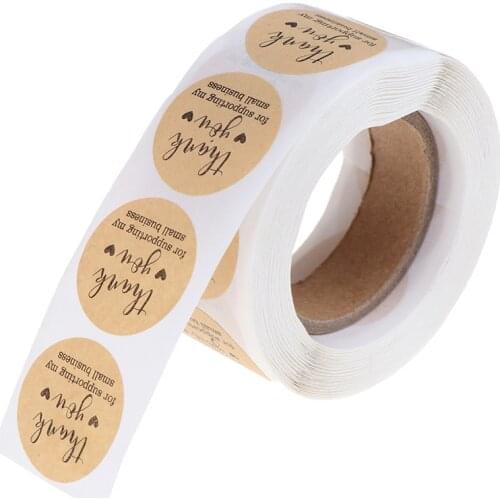 500pcs 1 inch Label Stickers Cute Circle Paper Thank You Seal labels For Your Order and Handmade Stationery Stickers