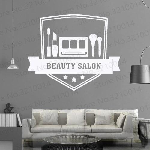 Beauty Salon Studio Wall Stickers Mark Removable Vinyl Beauty Decor Glass Wall Decals Home Decoration Decal Floral PW978