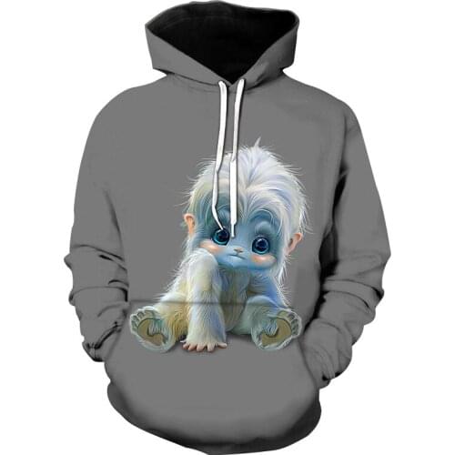 2021 latest 3D cute animal print Harajuku fashion casual sports hooded sweater hooded sweater autumn and winter unisex streetwea