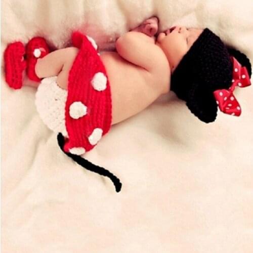 Newborn Photography Props Crochet Clothes Infant Baby Girl Boy Photo Shoot Knit Cartoon Hat Outfits Sets foto Shooting Costume