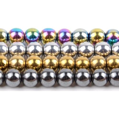 Wholesale Natural Multicolor Hematite Stone Beads Round Loose Spacer Beads for Jewelry Making Bracelet Necklace Diy 4/6/8/10mm