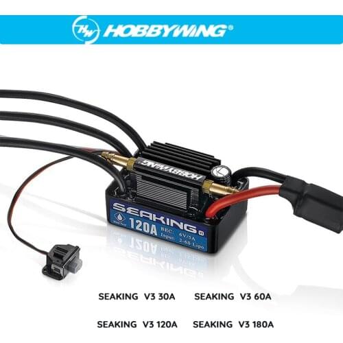 Original Hobbywing SeaKing V3 Water proof 30A/60A/120A/180A 2-6S Lipo Speed Controller 6V BEC Brushless ESC for RC Racing Boat