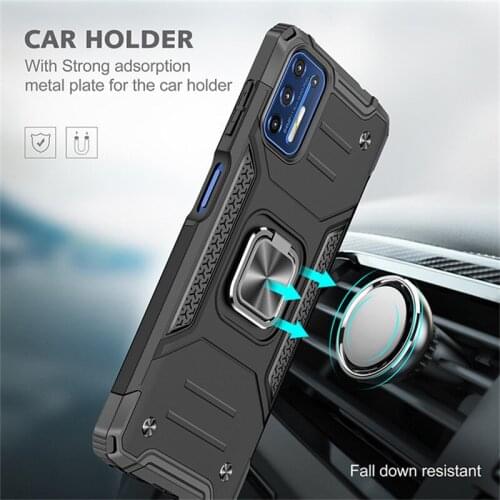 Anti-shock Metal Ring Magnetic Kickstand Case for Motorola G Power G Play G Stylus Case Shockproof Cover for Motorola G9 Plus G8
