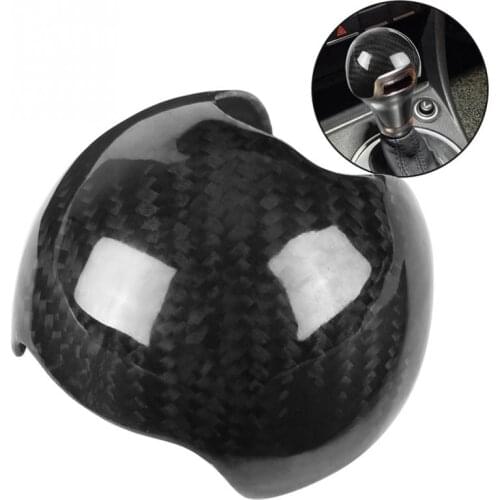 Carbon Fiber Material Car Gear Shift Knob Head Cover Trim for Audi A3 S3 2012 2013 2014 2015 2016 2017 2018 Black Glossy