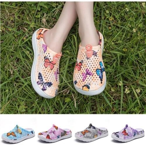 Women Fashion Clogs Beach Sandals Hollow Shoes Travel Outdoor Leisure Slippers Garden Butterfly Clogs