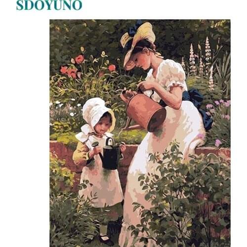 SDOYUNO 60x75cm Oil Painting By Numbers Women DIY Paint By Numbers For Adult Figure Frameless Digital Hand Painting On Canvas