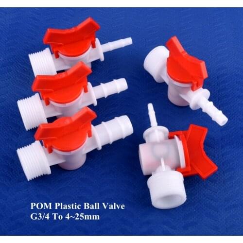 1~50pcs G3/4" To 4~25mm POM Ball Valve Drip Watering Irrigation System Hose Joint Aquarium Tank Air Pump Water Circulation Valve