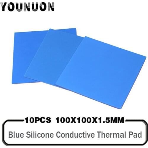 10 Pieces 100x100x1.5mm Silicone Thermal Pad 3.2W/mk Conductivity Cooling Conductive Silicone 1.5MM Thickness